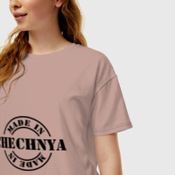 Женская футболка хлопок Oversize Made in Chechnya сделано в Чечне - фото 2