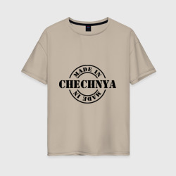 Женская футболка хлопок Oversize Made in Chechnya сделано в Чечне