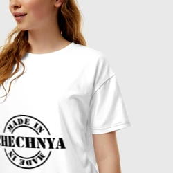 Женская футболка хлопок Oversize Made in Chechnya сделано в Чечне - фото 2