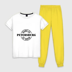 Женская пижама с белой футболкой хлопок Made in Petersburg сделано в Петербурге