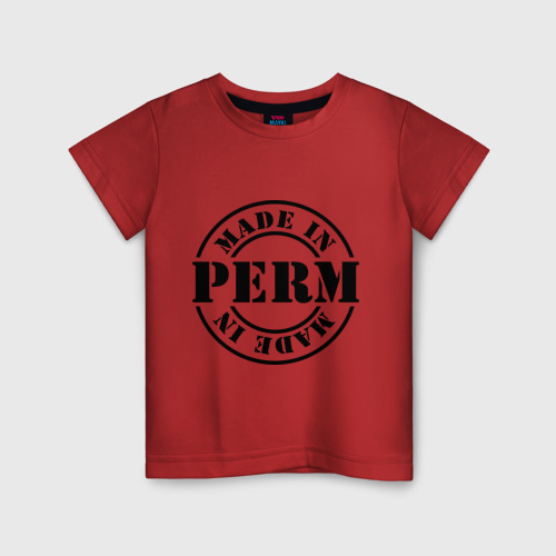 Детская футболка хлопок Made in Perm (сделано в Перми), цвет красный