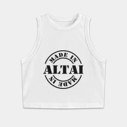 Женская укороченная майка-топ хлопок Made in Altai сделано в Алтае