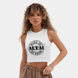Женская укороченная майка-топ хлопок Made in Altai сделано в Алтае - фото 2