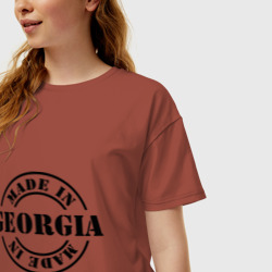 Женская футболка хлопок Oversize Made in Georgia сделано в Грузии - фото 2