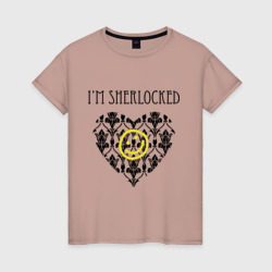 Женская футболка хлопок Шерлок Сердце I'm Sherlocked