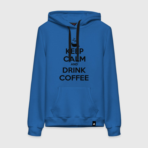 Женская толстовка хлопок Keep calm and drink coffee, цвет синий