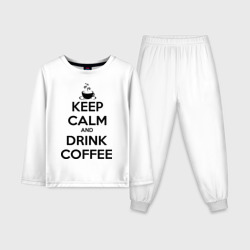 Детская пижама с лонгсливом хлопок Keep calm and drink coffee