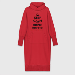 Платье удлиненное хлопок Keep calm and drink coffee