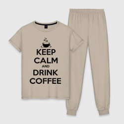 Женская пижама хлопок Keep calm and drink coffee