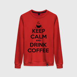 Женский свитшот хлопок Keep calm and drink coffee