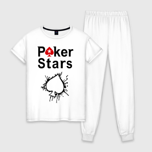 Женская пижама хлопок Poker Stars, цвет белый