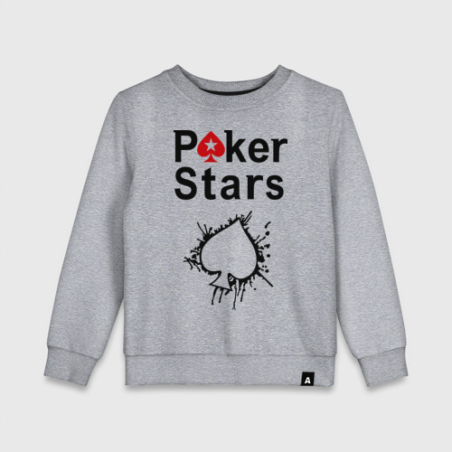 Детский свитшот хлопок Poker Stars, цвет меланж