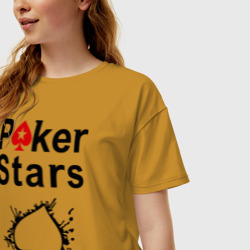 Женская футболка хлопок Oversize Poker Stars - фото 2