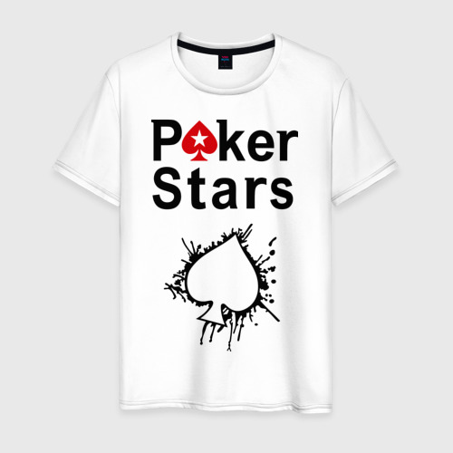 Мужская футболка хлопок Poker Stars, цвет белый