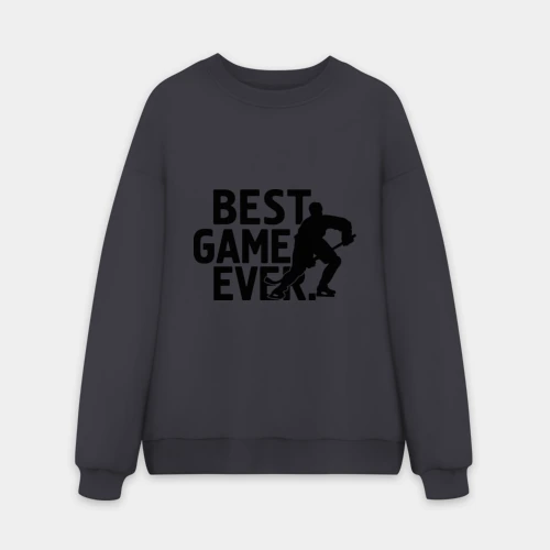 Мужской свитшот oversize без начеса хлопок Лучшая игра когда-либо