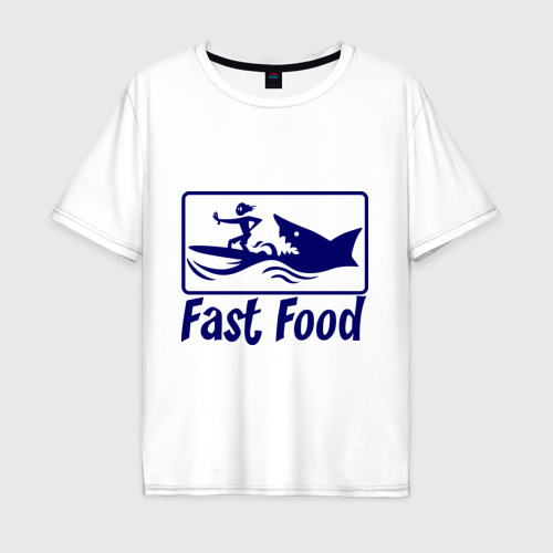 Мужская футболка хлопок Oversize Fast food - быстрая еда, цвет белый