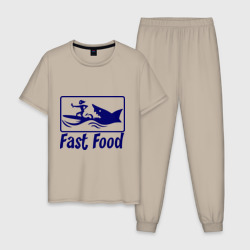 Мужская пижама хлопок Fast food - быстрая еда