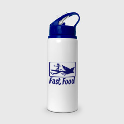 Бутылка для воды с трубочкой Fast food - быстрая еда