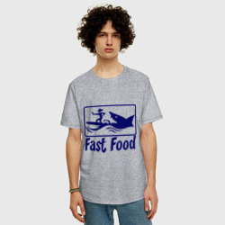 Мужская футболка хлопок Oversize Fast food - быстрая еда - фото 2