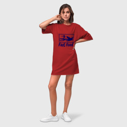 Платье-футболка хлопок Fast food - быстрая еда - фото 2