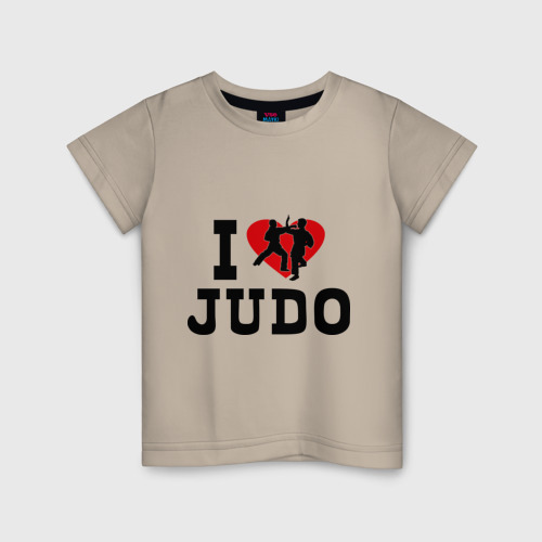 Детская футболка хлопок с принтом Я люблю дзюдо, вид спереди #2