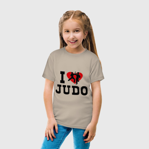 Детская футболка хлопок с принтом Я люблю дзюдо, вид сбоку #3