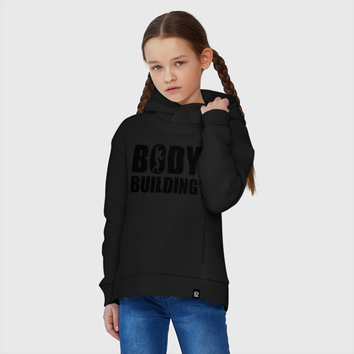 Детское худи Oversize хлопок Bodybuilding Бодибилдинг, цвет черный - фото 3