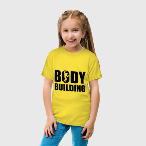 Детская футболка хлопок Bodybuilding Бодибилдинг, цвет желтый - фото 5