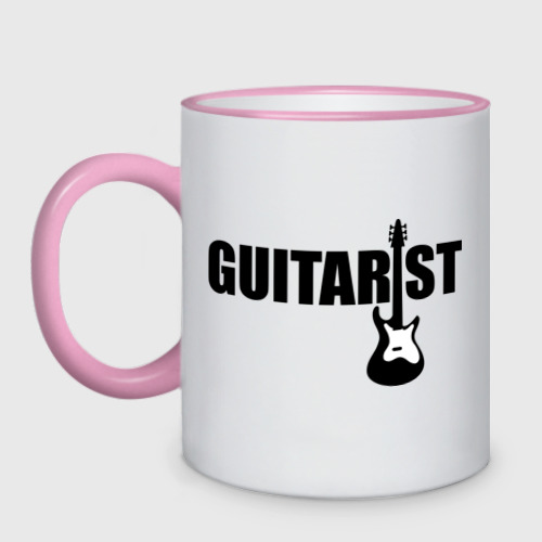 Кружка двухцветная Гитарист, цвет Кант розовый