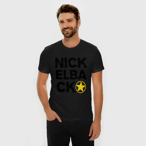 Мужская футболка хлопок Slim Nickelback star, цвет черный - фото 3