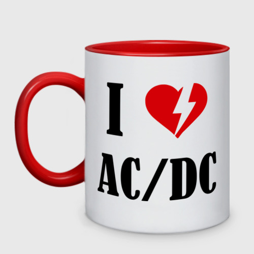 Кружка двухцветная I Love AC DC