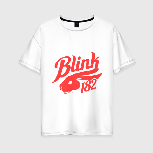 Женская футболка из хлопка оверсайз с принтом Blink 182, вид спереди №1