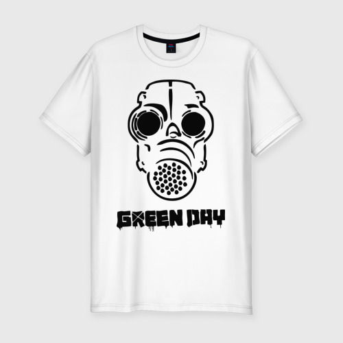 Мужская футболка хлопок Slim green day, цвет белый