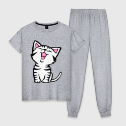 Милый котенок – Женская пижама хлопок с принтом купить со скидкой в -10%