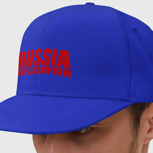 Кепка снепбек с прямым козырьком Россия Чемпион, цвет синий