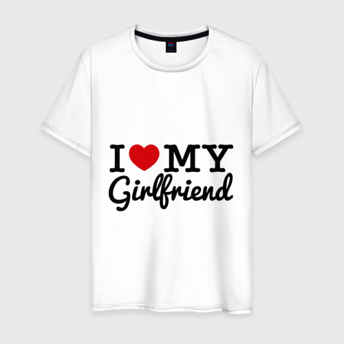 Мужская футболка хлопок I love my girlfriend