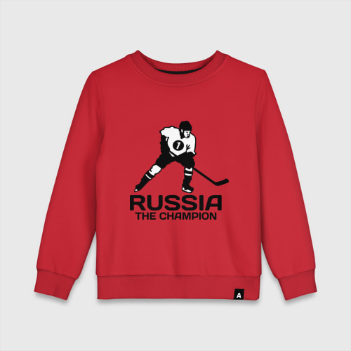 Детский свитшот хлопок Россия Чемпион, цвет красный