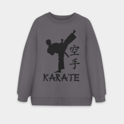 Женский свитшот oversize без начеса хлопок Karate Карате