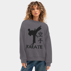 Женский свитшот oversize без начеса хлопок Karate Карате - фото 2