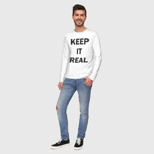 Мужской лонгслив хлопок Keep It Real, цвет белый - фото 5