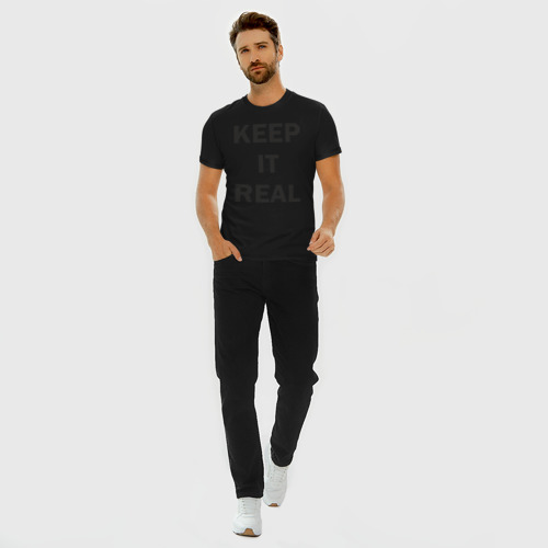 Мужская футболка хлопок Slim Keep It Real, цвет черный - фото 5