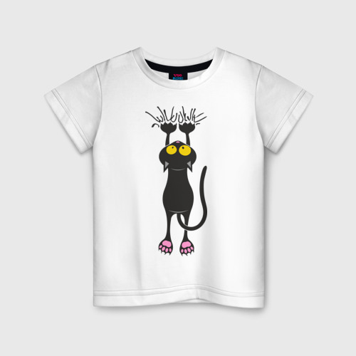 Детская футболка хлопок Висящий кот