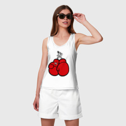 Женская майка хлопок Боксерские перчатки - фото 2