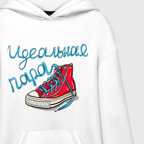 Худи SuperOversize хлопок Идеальная пара, цвет белый - фото 3