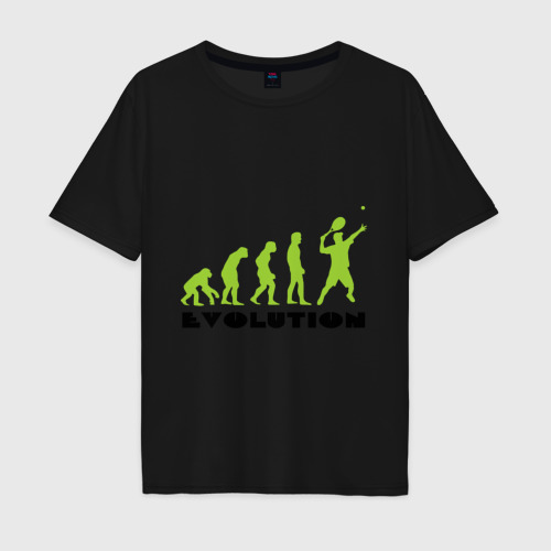 Мужская футболка хлопок Oversize Tennis Evolution, цвет черный