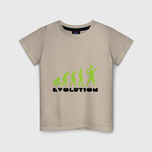 Детская футболка хлопок Tennis Evolution, цвет миндальный