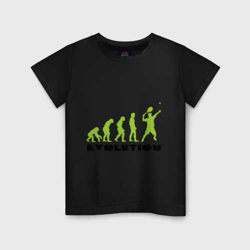 Детская футболка хлопок Tennis Evolution, цвет черный