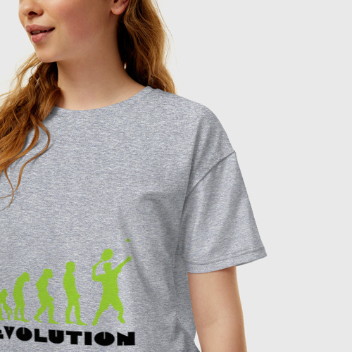 Женская футболка хлопок Oversize Tennis Evolution, цвет меланж - фото 3