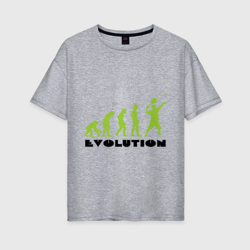 Женская футболка хлопок Oversize Tennis Evolution, цвет меланж