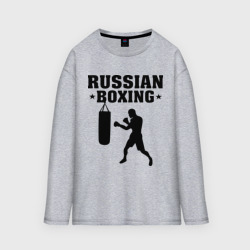 Мужской лонгслив oversize хлопок Russian Boxing Русский бокс